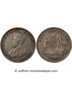 AUSTRALIE, GEORGE V - SHILLING ARGENT 1915 H HEATON