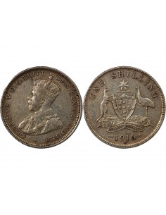 AUSTRALIE, GEORGE V - SHILLING ARGENT 1916 M MELBOURNE 2