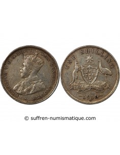 AUSTRALIE, GEORGE V - SHILLING ARGENT 1916 M MELBOURNE