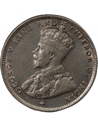 ETABLISSEMENTS DES DETROITS, GEORGE V - 20 CENTS 1919 B BOMBAY
