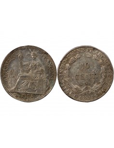 INDOCHINE FRANCAISE - 10 CENTIMES ARGENT 1925 2