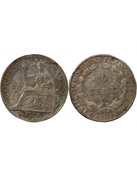 INDOCHINE FRANCAISE - 10 CENTIMES ARGENT 1925