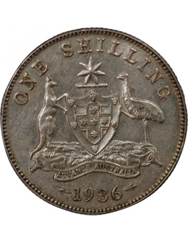 AUSTRALIE, GEORGE V - SHILLING ARGENT 1936 MELBOURNE