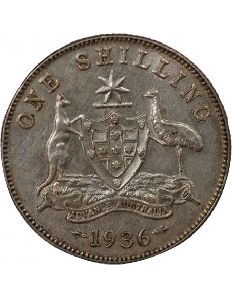 AUSTRALIE, GEORGE V - SHILLING ARGENT 1936 MELBOURNE