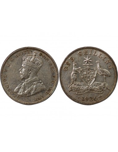 AUSTRALIE, GEORGE V - SHILLING ARGENT 1936 MELBOURNE