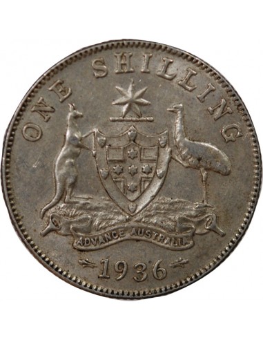 AUSTRALIE, GEORGE V - SHILLING ARGENT 1936 MELBOURNE