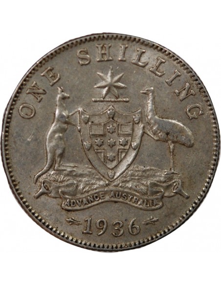 AUSTRALIE, GEORGE V - SHILLING ARGENT 1936 MELBOURNE