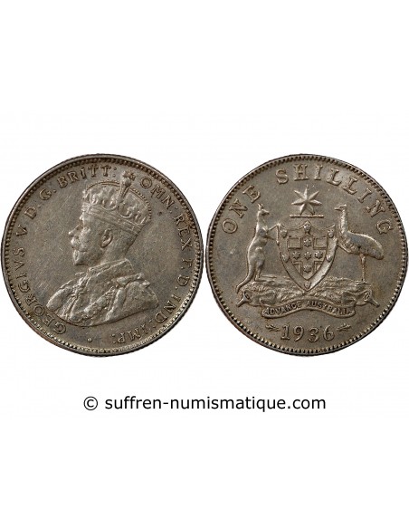 AUSTRALIE, GEORGE V - SHILLING ARGENT 1936 MELBOURNE