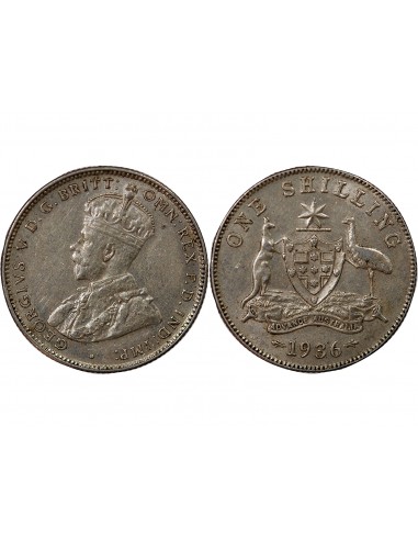 AUSTRALIE, GEORGE V - SHILLING ARGENT 1936 MELBOURNE