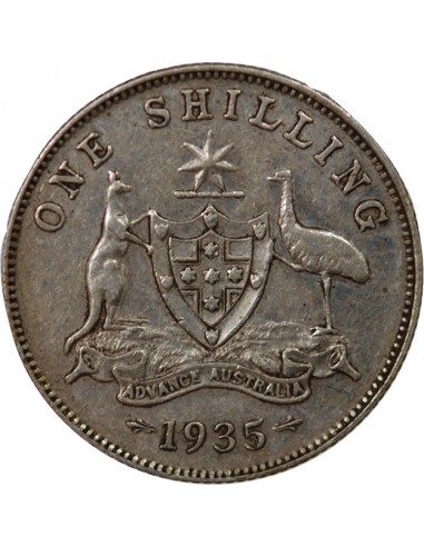 AUSTRALIE, GEORGE V - SHILLING ARGENT 1935 MELBOURNE
