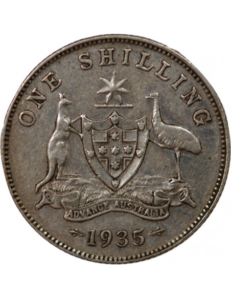 AUSTRALIE, GEORGE V - SHILLING ARGENT 1935 MELBOURNE