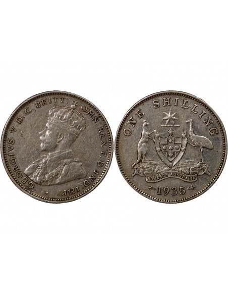 AUSTRALIE, GEORGE V - SHILLING ARGENT 1935 MELBOURNE