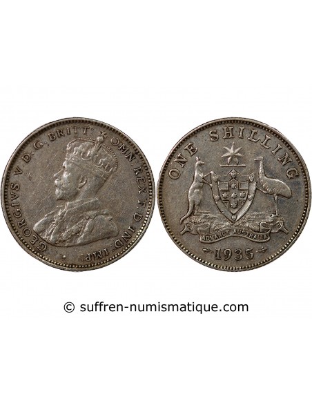 AUSTRALIE, GEORGE V - SHILLING ARGENT 1935 MELBOURNE