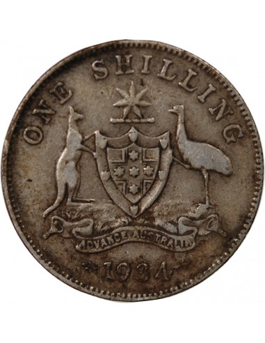 AUSTRALIE, GEORGE V - SHILLING ARGENT 1934 MELBOURNE