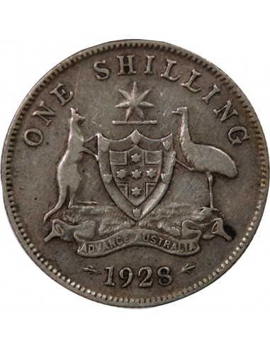 AUSTRALIE, GEORGE V - SHILLING ARGENT 1928 MELBOURNE