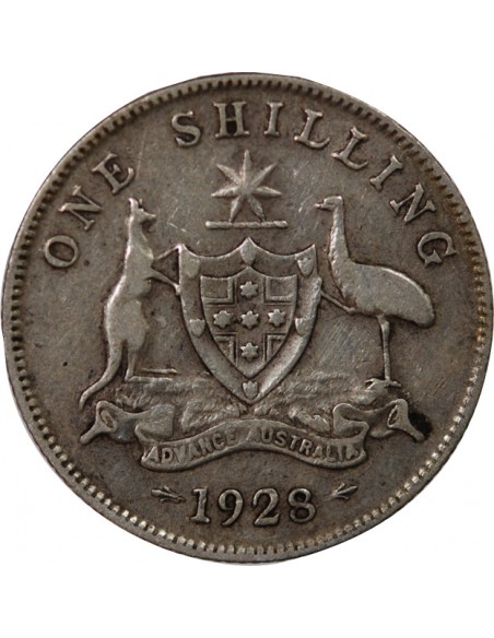 AUSTRALIE, GEORGE V - SHILLING ARGENT 1928 MELBOURNE