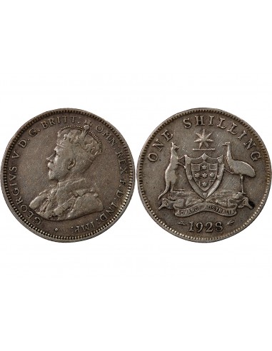 AUSTRALIE, GEORGE V - SHILLING ARGENT 1928 MELBOURNE