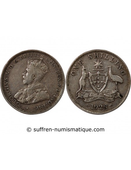 AUSTRALIE, GEORGE V - SHILLING ARGENT 1928 MELBOURNE