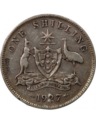 AUSTRALIE, GEORGE V - SHILLING ARGENT 1927 MELBOURNE