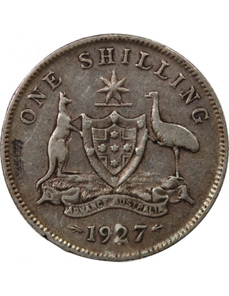 AUSTRALIE, GEORGE V - SHILLING ARGENT 1927 MELBOURNE