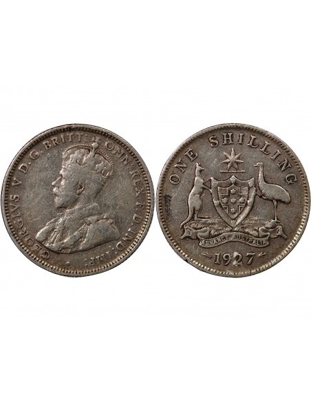 AUSTRALIE, GEORGE V - SHILLING ARGENT 1927 MELBOURNE