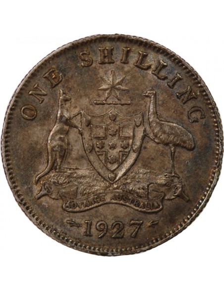 AUSTRALIE, GEORGE V - SHILLING ARGENT 1927 MELBOURNE