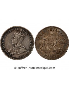 AUSTRALIE, GEORGE V - SHILLING ARGENT 1927 MELBOURNE