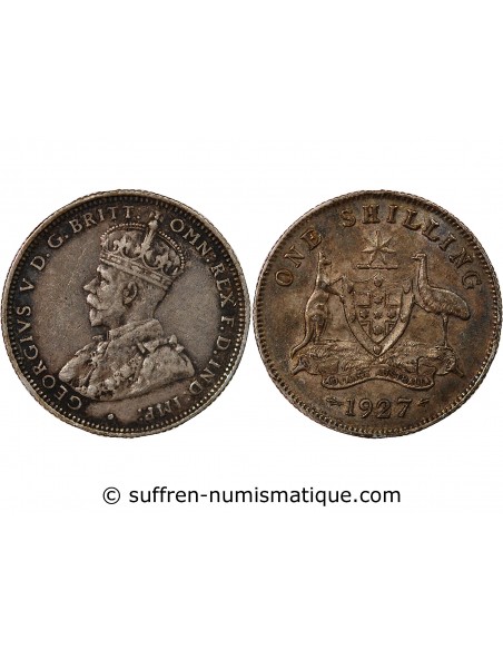 AUSTRALIE, GEORGE V - SHILLING ARGENT 1927 MELBOURNE