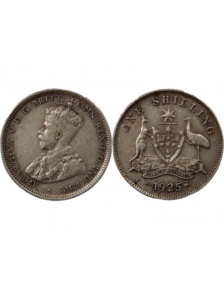 AUSTRALIE, GEORGE V - SHILLING ARGENT 1925 MELBOURNE