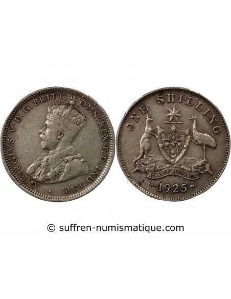 AUSTRALIE, GEORGE V - SHILLING ARGENT 1925 MELBOURNE
