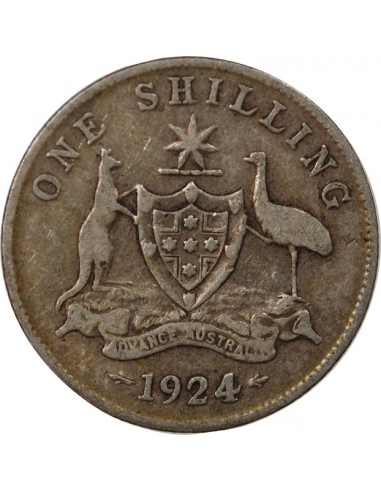 AUSTRALIE, GEORGE V - SHILLING ARGENT 1924 MELBOURNE