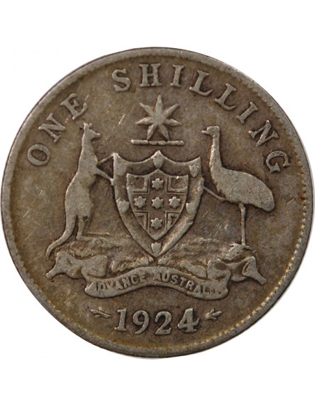 AUSTRALIE, GEORGE V - SHILLING ARGENT 1924 MELBOURNE