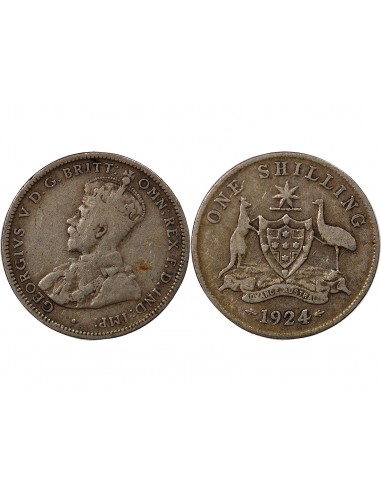 AUSTRALIE, GEORGE V - SHILLING ARGENT 1924 MELBOURNE