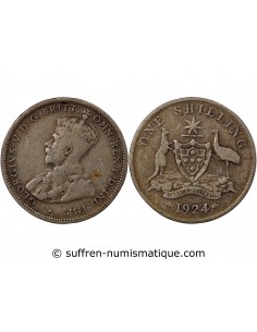 AUSTRALIE, GEORGE V - SHILLING ARGENT 1924 MELBOURNE