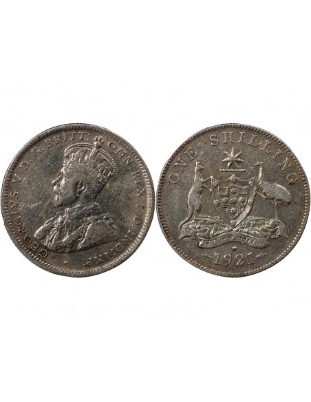 AUSTRALIE, GEORGE V - SHILLING ARGENT 1921 * SYDNEY