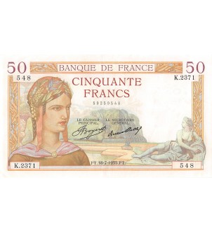 France 50 Francs Ceres 08.07.1935 2