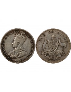 AUSTRALIE, GEORGE V - SHILLING ARGENT 1921 * SYDNEY 2
