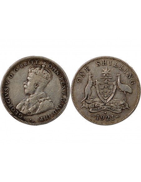 AUSTRALIE, GEORGE V - SHILLING ARGENT 1921 * SYDNEY
