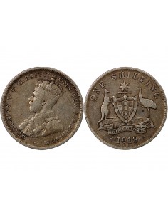 AUSTRALIE, GEORGE V - SHILLING ARGENT 1918 M MELBOURNE 2
