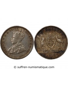 AUSTRALIE, GEORGE V - SHILLING ARGENT 1916 M MELBOURNE