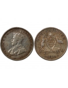 AUSTRALIE, GEORGE V - SHILLING ARGENT 1916 M MELBOURNE 2