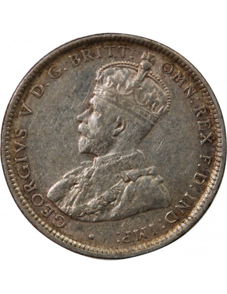 AUSTRALIE, GEORGE V - SHILLING ARGENT 1917 M MELBOURNE