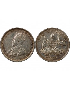 AUSTRALIE, GEORGE V - SHILLING ARGENT 1917 M MELBOURNE 2