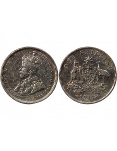 AUSTRALIE, GEORGE V - SHILLING ARGENT 1917 M MELBOURNE 2