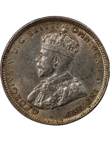 AUSTRALIE, GEORGE V - SHILLING ARGENT 1917 M MELBOURNE
