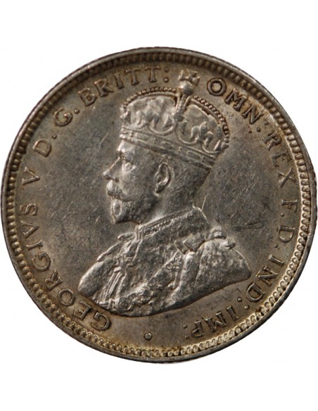 AUSTRALIE, GEORGE V - SHILLING ARGENT 1917 M MELBOURNE