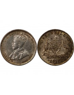 AUSTRALIE, GEORGE V - SHILLING ARGENT 1917 M MELBOURNE 2