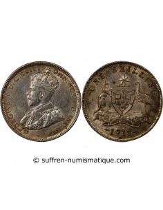 AUSTRALIE, GEORGE V - SHILLING ARGENT 1917 M MELBOURNE