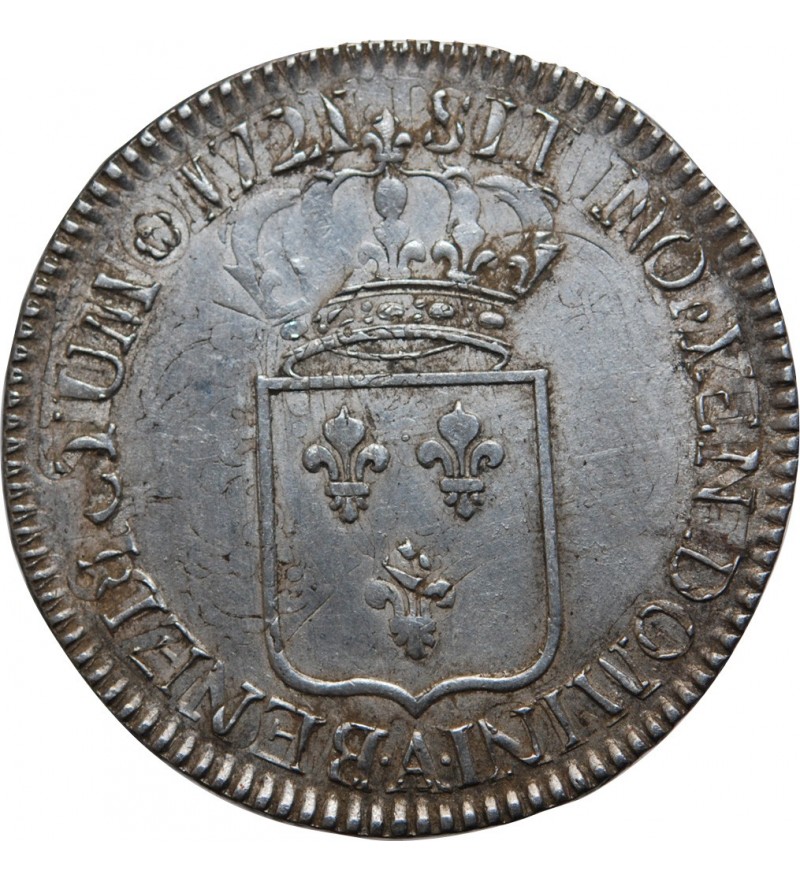 LOUIS XV - ECU DE FRANCE 1721 A PARIS﻿