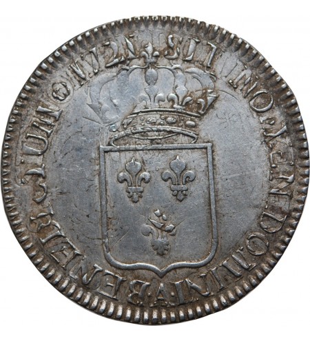LOUIS XV - ECU DE FRANCE 1721 A PARIS﻿